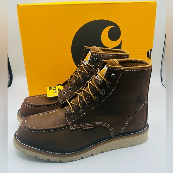 CARHARTT Waterproof 6 Inch Steel Toe Wedge Work Boots Men's FW6295 New In Box - Picture 1 of 12